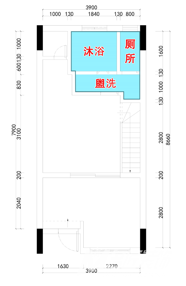 日式風格裝修-衛(wèi)生間平面圖